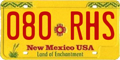 NM license plate 080RHS