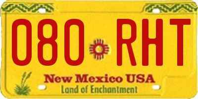 NM license plate 080RHT