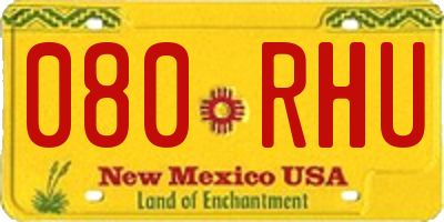 NM license plate 080RHU