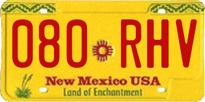 NM license plate 080RHV