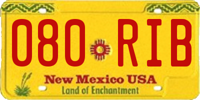 NM license plate 080RIB