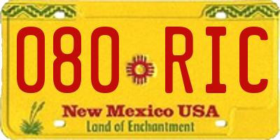 NM license plate 080RIC