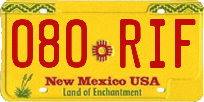 NM license plate 080RIF