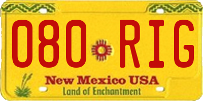 NM license plate 080RIG
