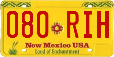 NM license plate 080RIH