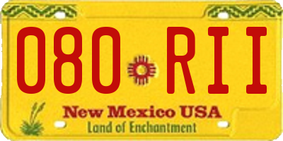 NM license plate 080RII