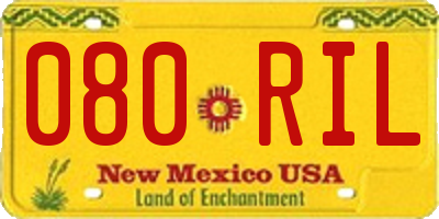 NM license plate 080RIL