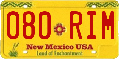 NM license plate 080RIM