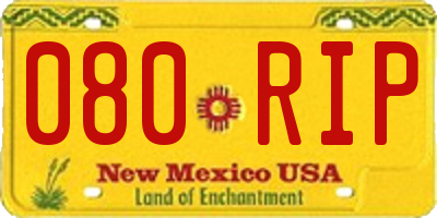 NM license plate 080RIP
