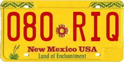 NM license plate 080RIQ