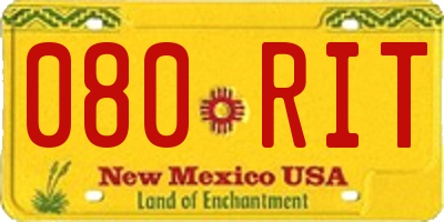 NM license plate 080RIT