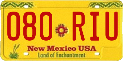 NM license plate 080RIU