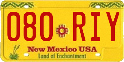 NM license plate 080RIY