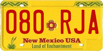 NM license plate 080RJA