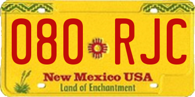 NM license plate 080RJC