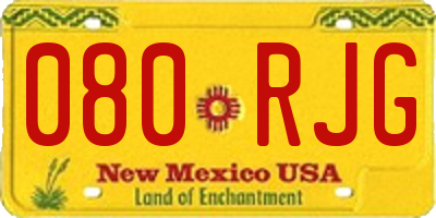 NM license plate 080RJG