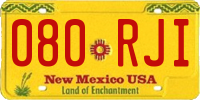 NM license plate 080RJI