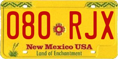 NM license plate 080RJX