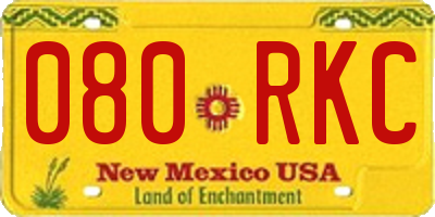 NM license plate 080RKC
