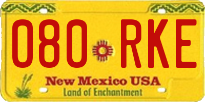NM license plate 080RKE