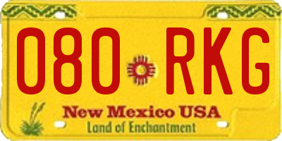 NM license plate 080RKG