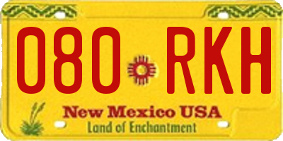 NM license plate 080RKH