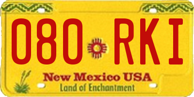 NM license plate 080RKI