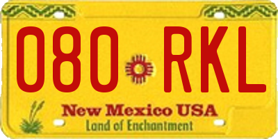 NM license plate 080RKL