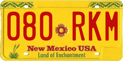 NM license plate 080RKM
