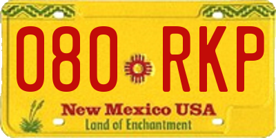 NM license plate 080RKP