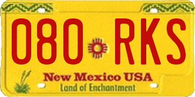 NM license plate 080RKS