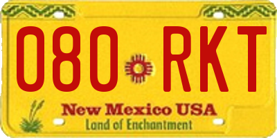 NM license plate 080RKT