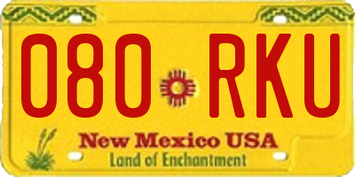 NM license plate 080RKU