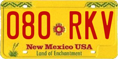NM license plate 080RKV