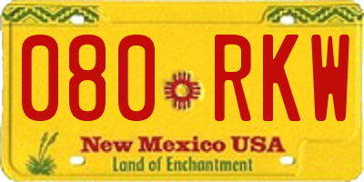 NM license plate 080RKW