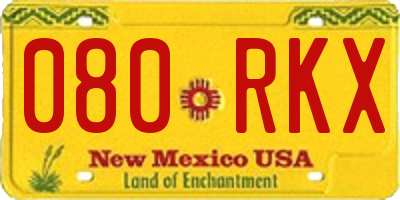 NM license plate 080RKX