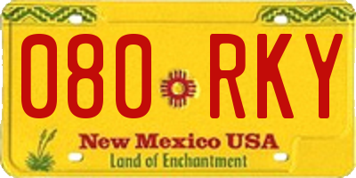 NM license plate 080RKY
