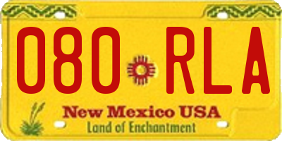 NM license plate 080RLA