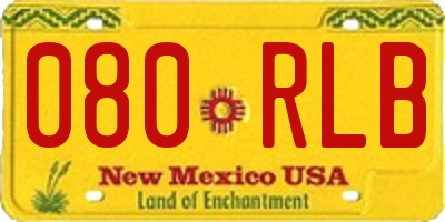NM license plate 080RLB