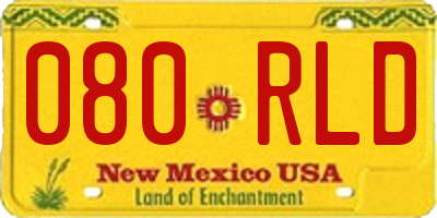 NM license plate 080RLD