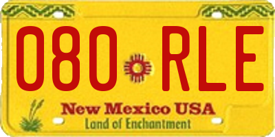 NM license plate 080RLE