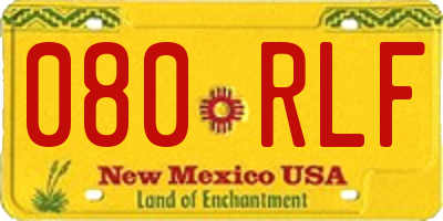 NM license plate 080RLF