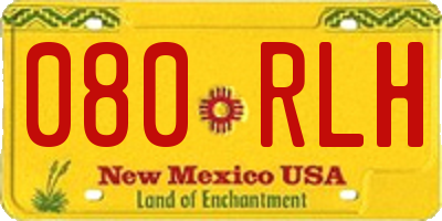 NM license plate 080RLH