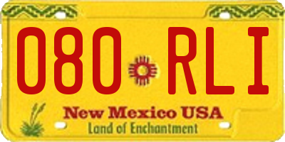 NM license plate 080RLI