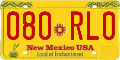 NM license plate 080RLO