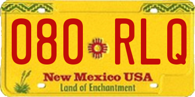 NM license plate 080RLQ
