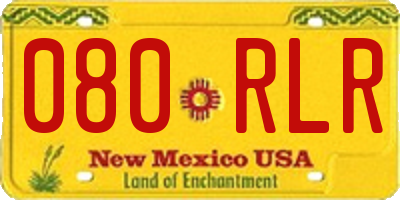 NM license plate 080RLR