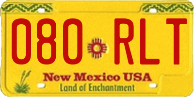 NM license plate 080RLT