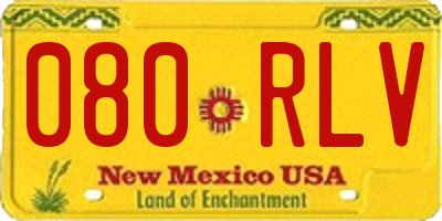 NM license plate 080RLV