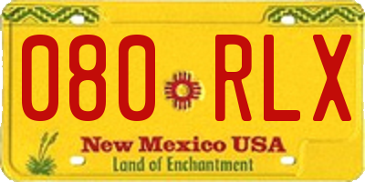 NM license plate 080RLX